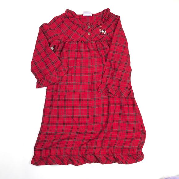 DISNEY'S MINNIE MOUSE WINTER FLANNEL PAJAMA DRESS SIZE 3/4 - Picture 1 of 4